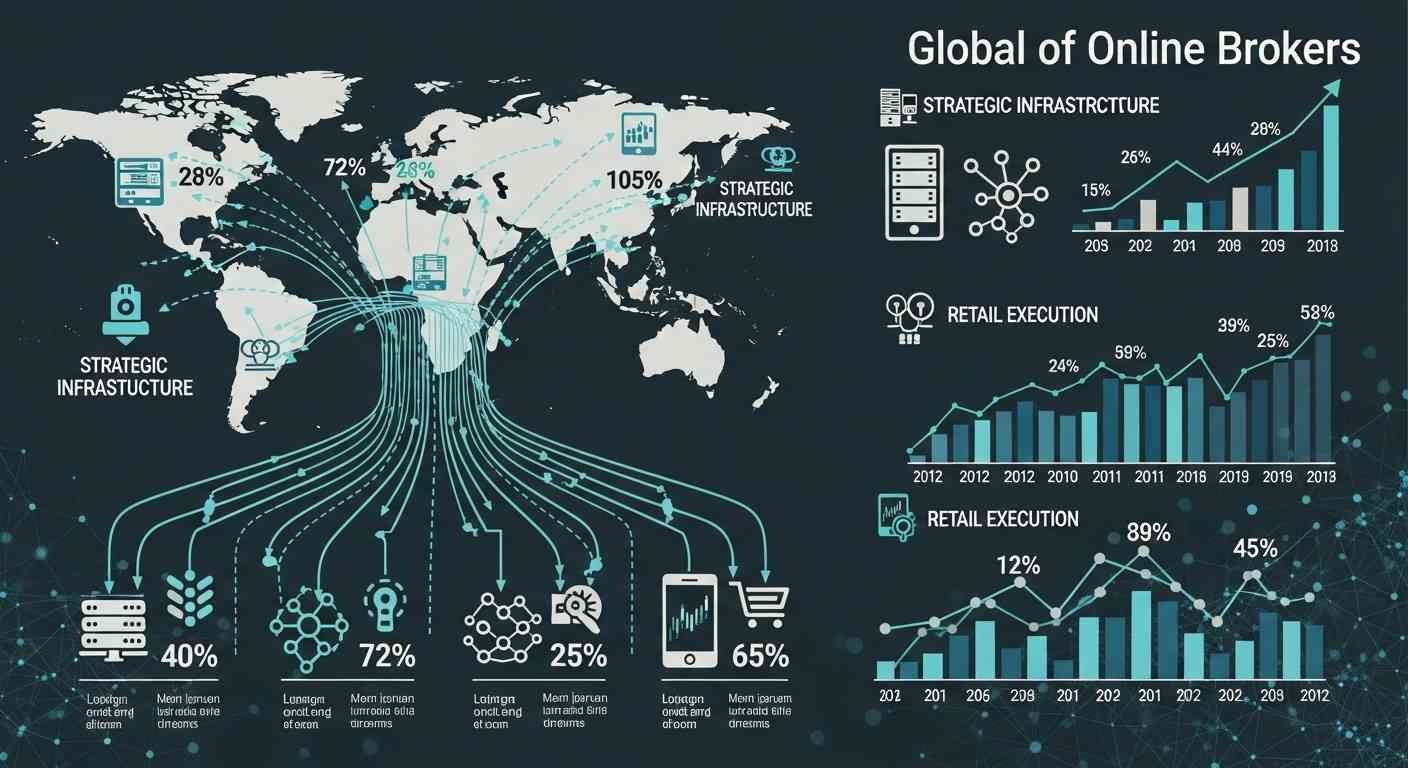 Growth of online brokers globally for strategic infrastructure and retail execution